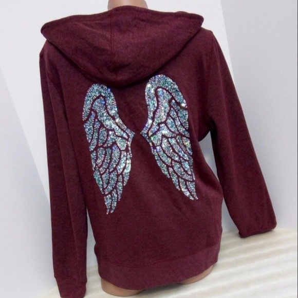 Victoria's Secret Tops - VS Hoodie Angel Wings Sequins Bling